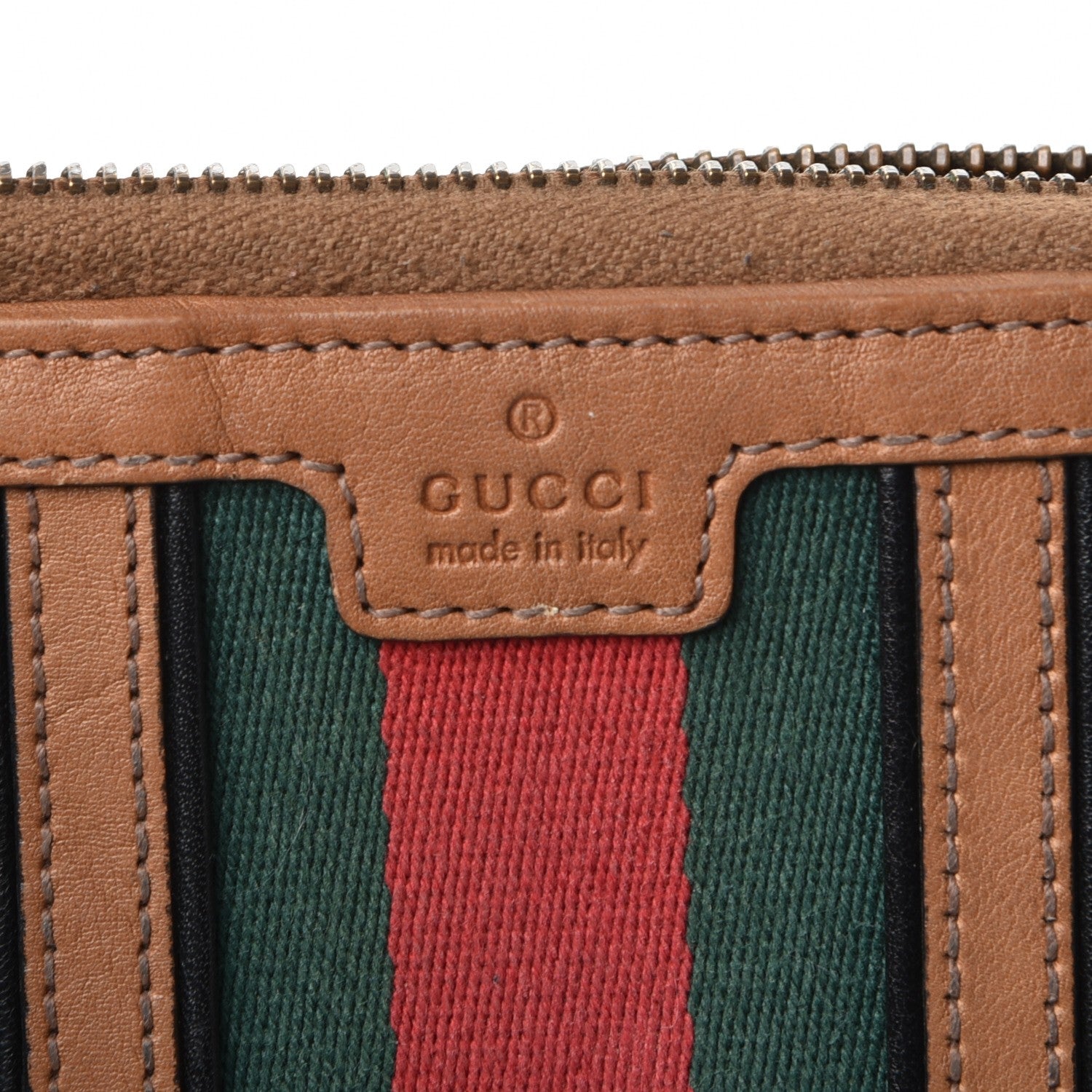 Gucci Monogram Web Rania Zip Around Wallet Khaki 6 of 12