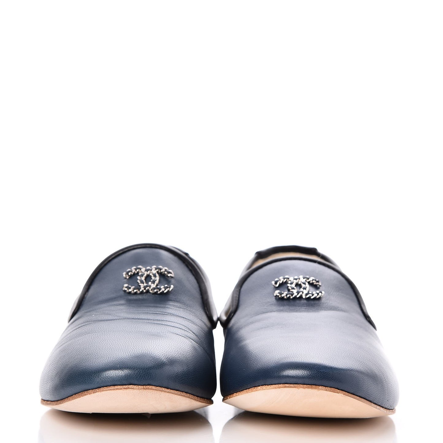 Lambskin CC Mocassin Loafers 35 Dark Blue