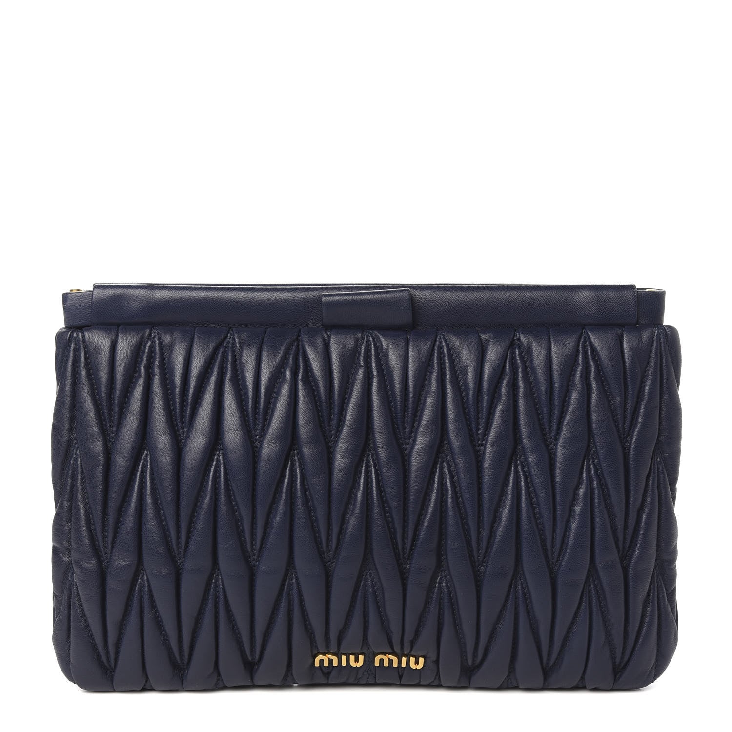 Miu Miu Nappa Matelasse Clutch Bleuette 1 of 9