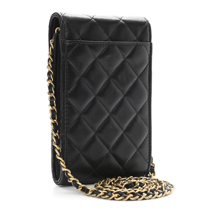 Chanel Lambskin Quilted Lucky Charm Phone Holder Black 3 of 10