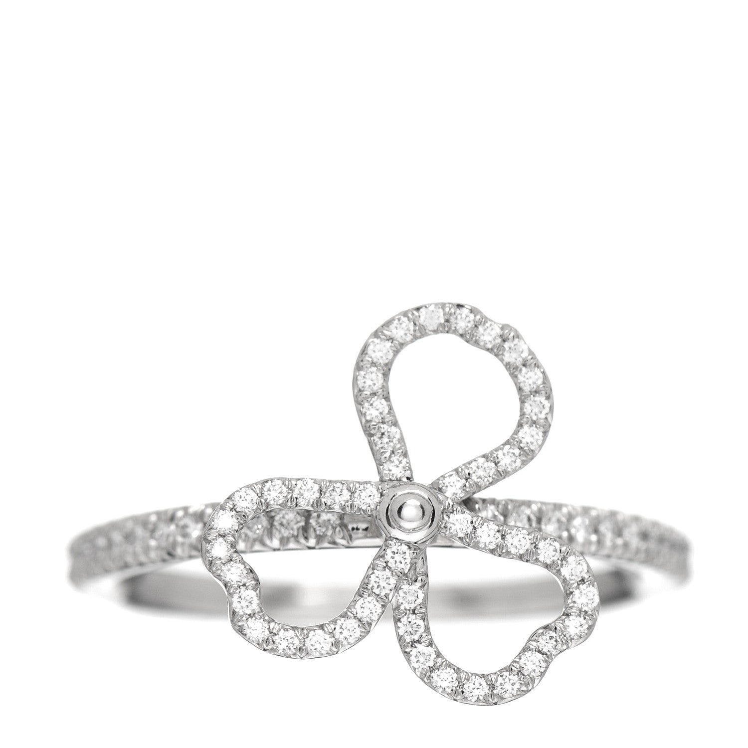 Tiffany Platinum Diamond Small Open Paper Flowers Ring 49 5 1 of 6