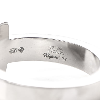 Chopard 18K White Gold Diamond Happy Diamond Square Pave Ring 53 6.25 4 of 6