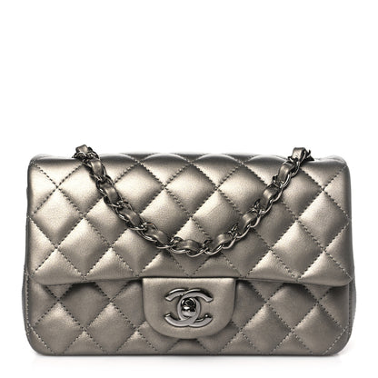 Chanel Metallic Calfskin Quilted Mini Rectangular Flap Ruthenium 1 of 11