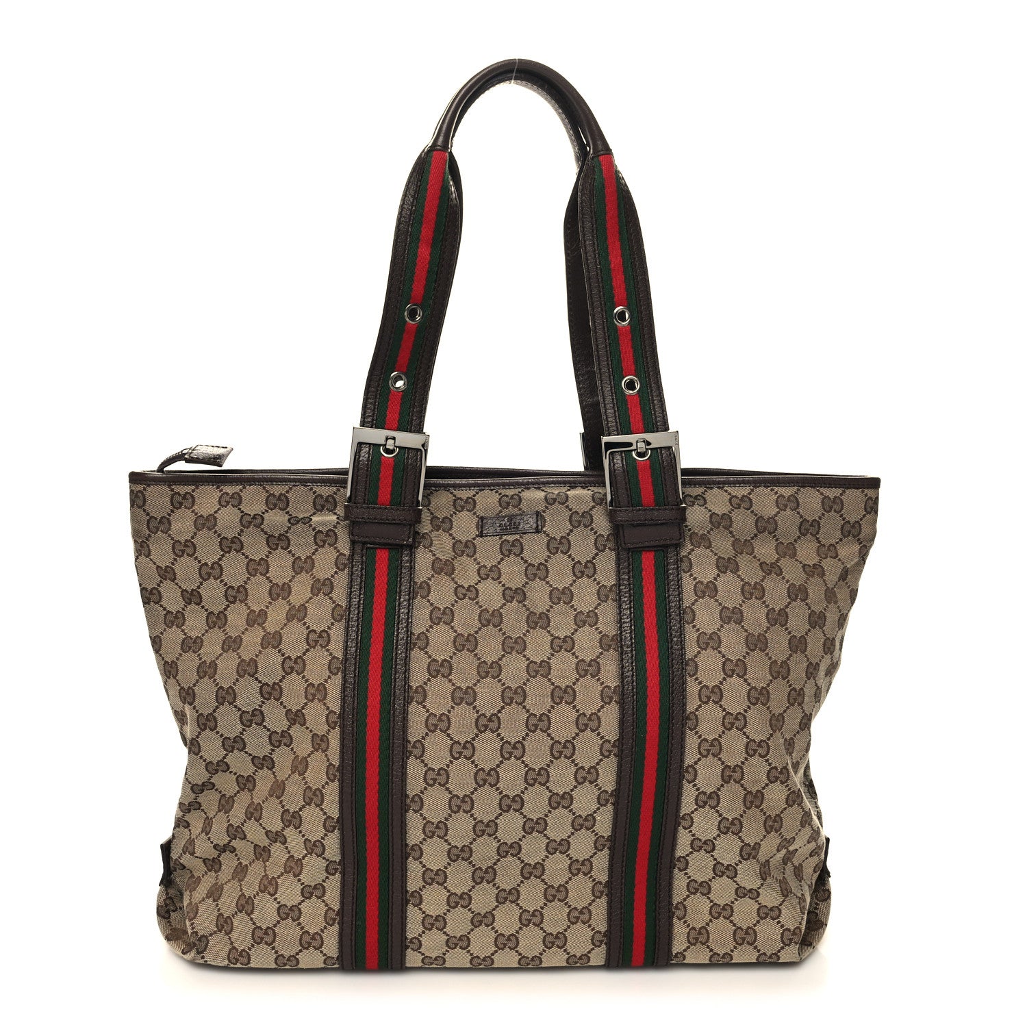 Gucci Monogram Web Large Joy Tote Dark Brown 1 of 12