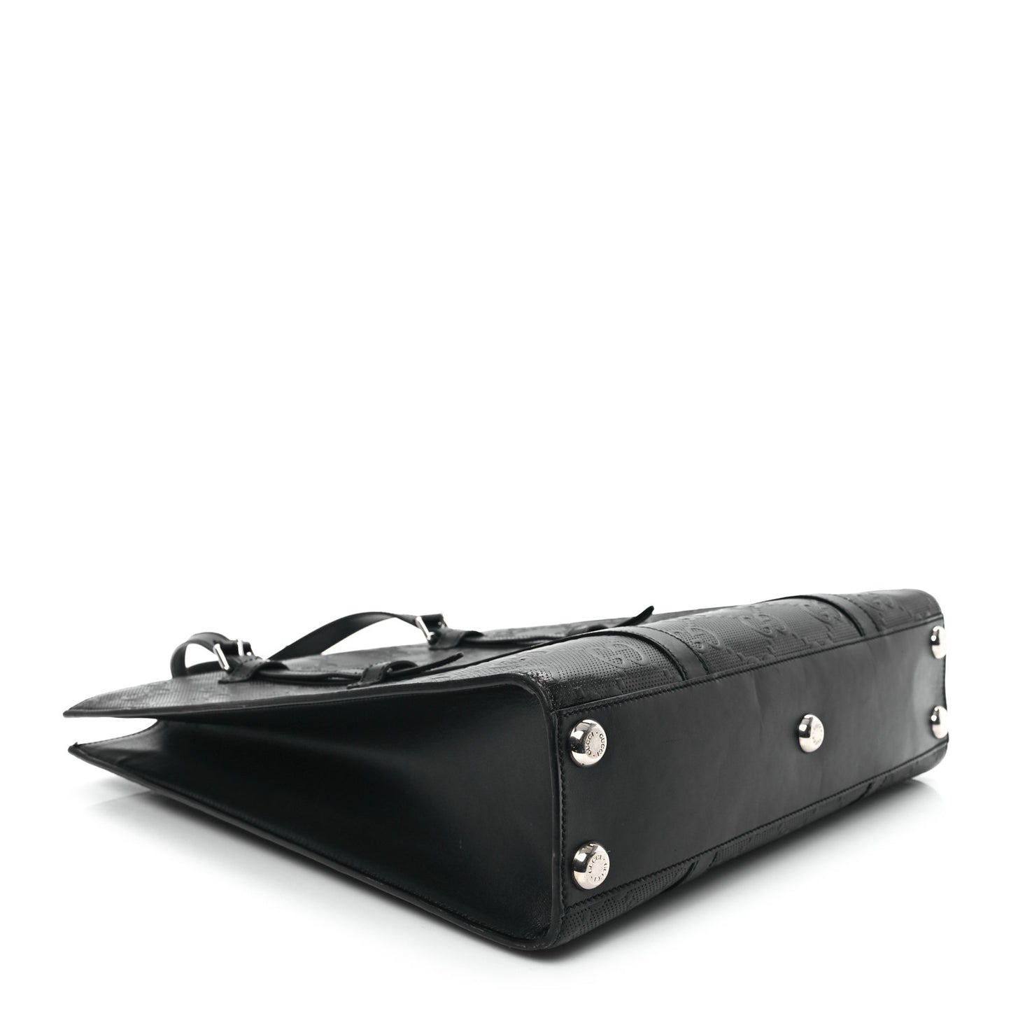 Calfskin GG Tennis Embossed Medium Tote Bag Black