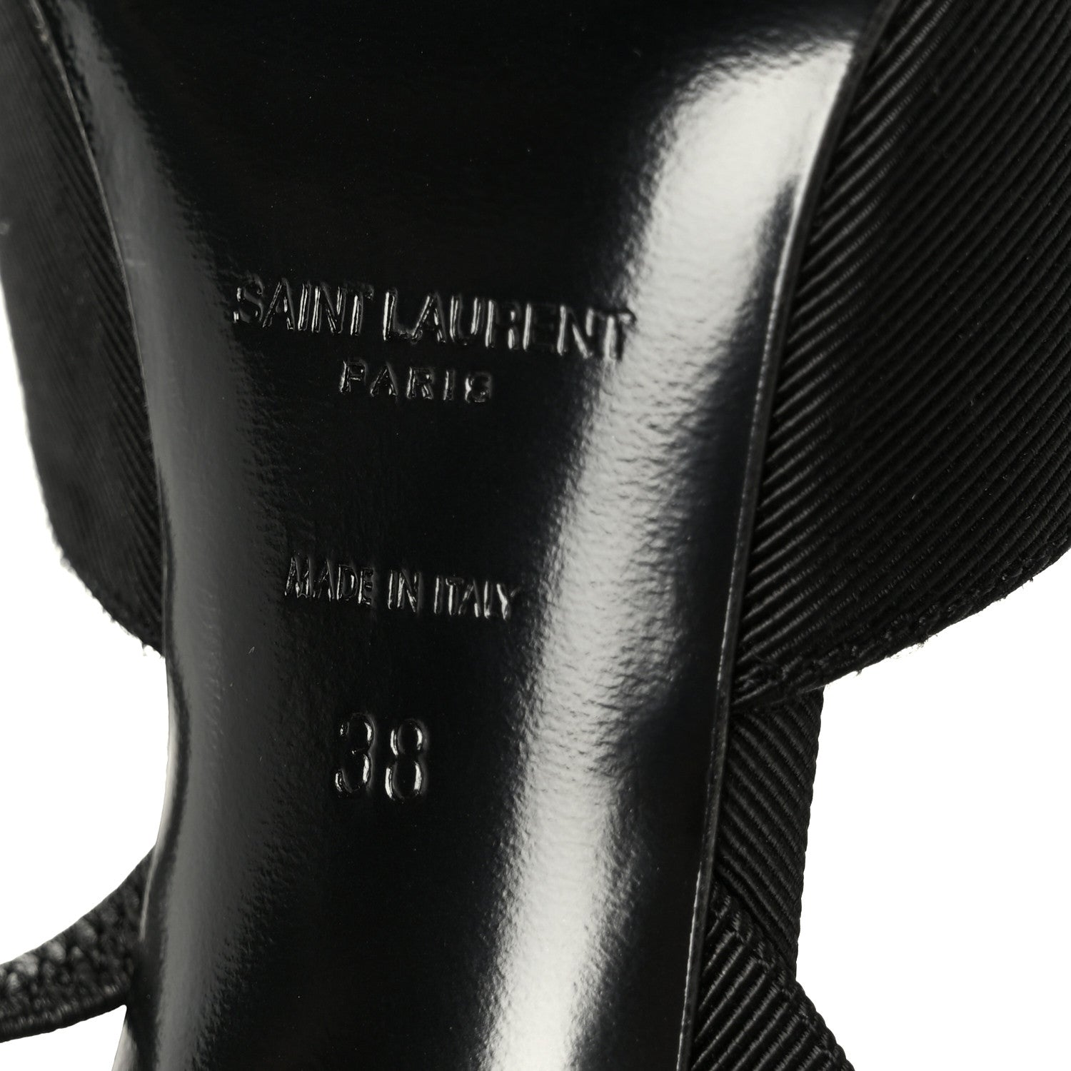 Saint Laurent Grosgrain Penelope Slingback Pump 38 Black 8 of 10