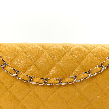 Chanel Caviar Quilted Jumbo Double Flap Yellow 8 of 10