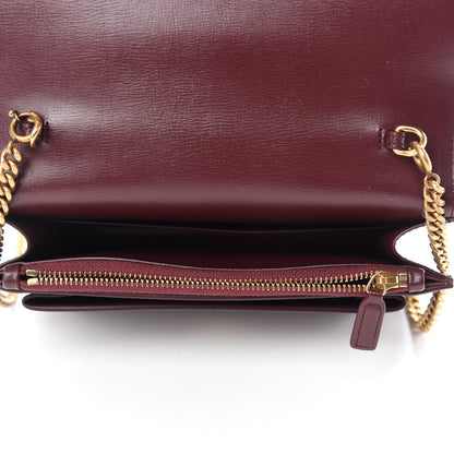 Saint Laurent Calfskin Monogram Sunset Chain Wallet New Red 5 of 10