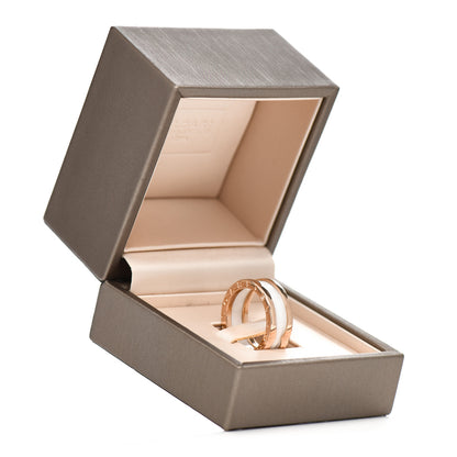 Bulgari 18K Rose Gold White Ceramic B.Zero1 Two-Band Ring 54 6.75 6 of 6