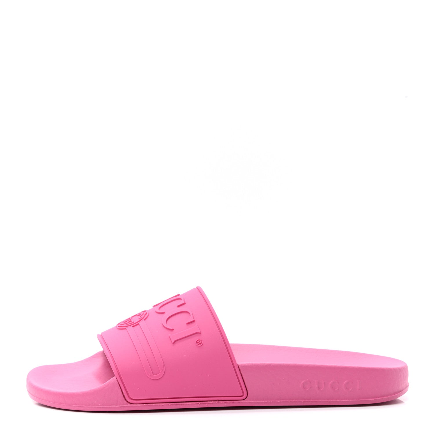 Gucci Rubber Womens Logo Slide Sandals 38 Fuchsia 1 of 7