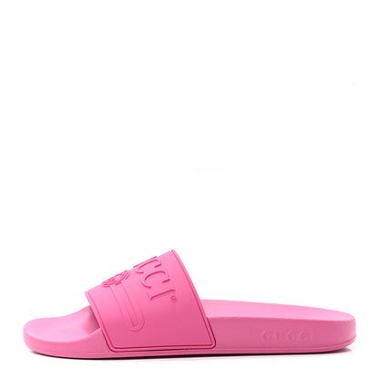 Gucci Rubber Womens Logo Slide Sandals 38 Fuchsia 1 of 7
