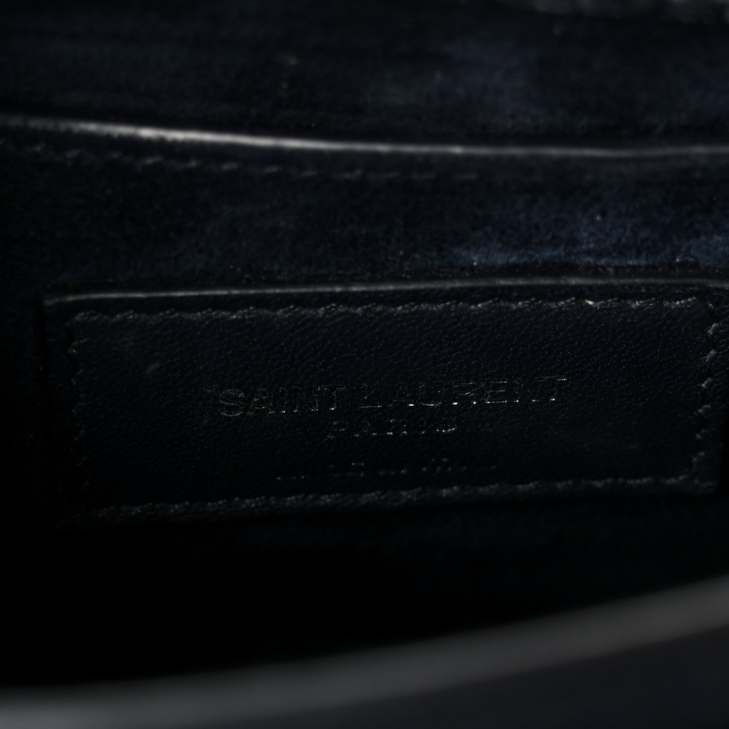 Saint Laurent Calfskin Crocodile Embossed Medium Monogram Sunset  Deep Marine 6 of 12