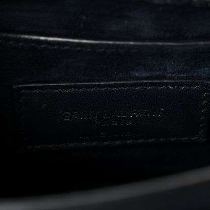 Saint Laurent Calfskin Crocodile Embossed Medium Monogram Sunset  Deep Marine 6 of 12
