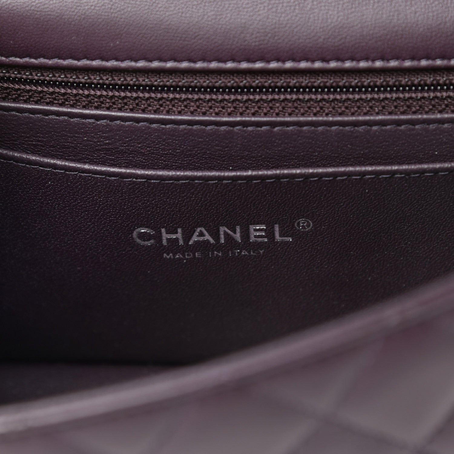 Chanel Lambskin Quilted Mini Rectangular Flap Dark Purple 6 of 11