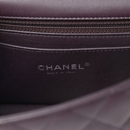 Chanel Lambskin Quilted Mini Rectangular Flap Dark Purple 6 of 11