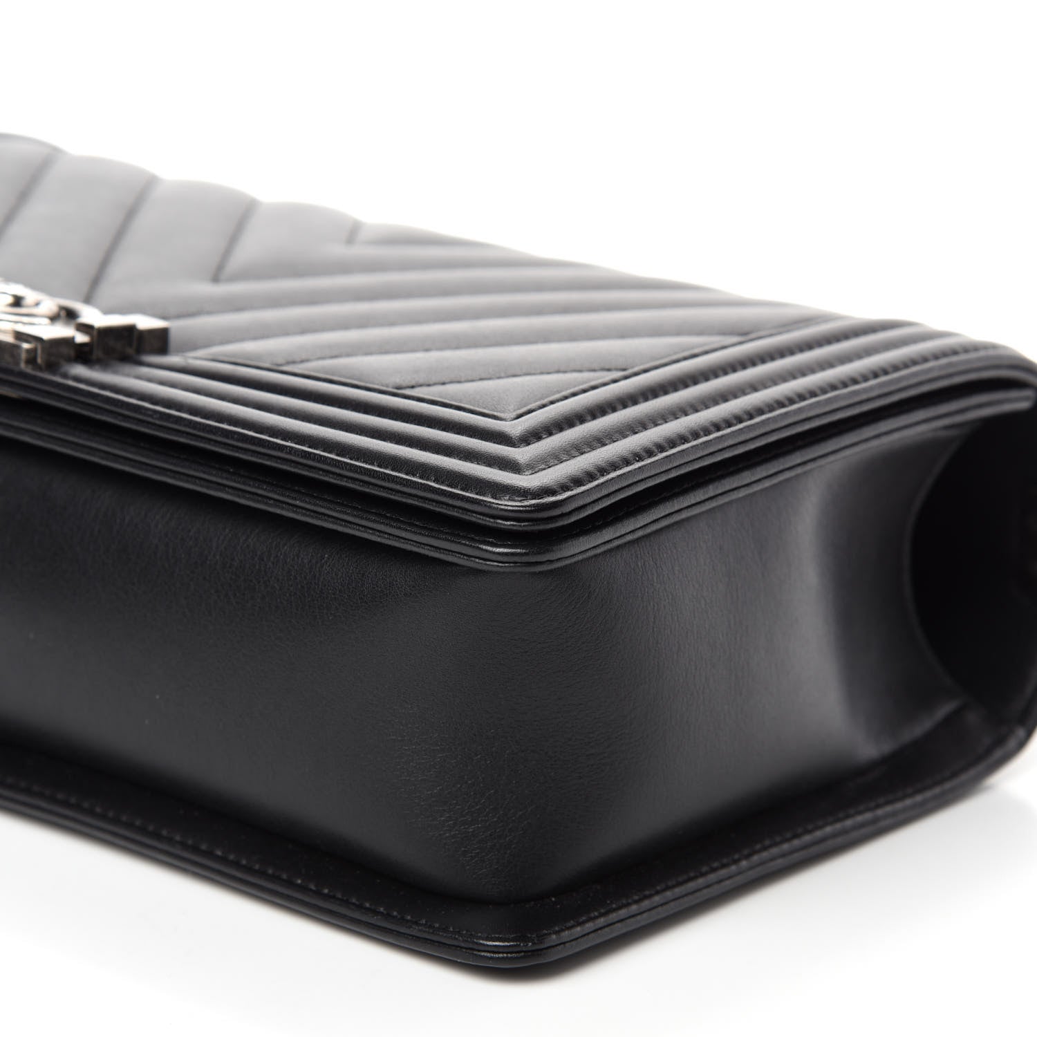 Chanel Calfskin Chevron Quilted New Medium Boy Flap Black 8 of 12
