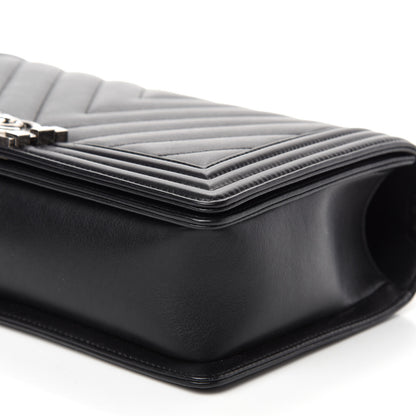 Chanel Calfskin Chevron Quilted New Medium Boy Flap Black 8 of 12
