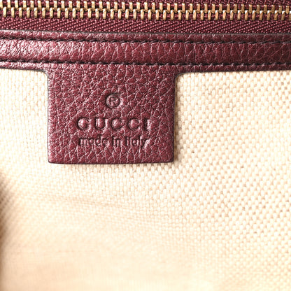Gucci Metallic Cellarius Calfskin Small Soho Shoulder Bag Classic Burgundy 6 of 10