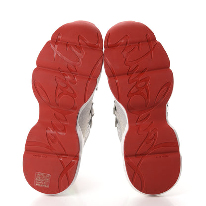 Christian Louboutin Glitter Sunset Red Runner Flat Sneakers 40.5 Silver 7 of 9