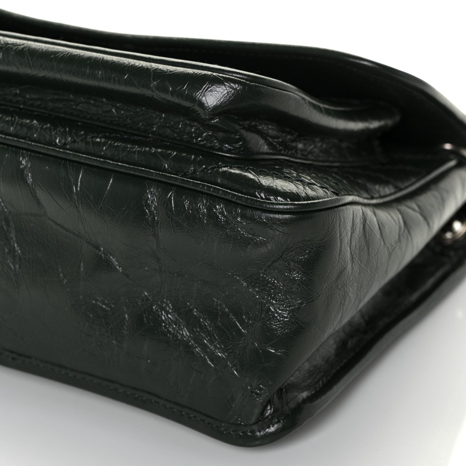 Saint Laurent Crinkled Calfskin Matelasse Monogram Medium Niki Chain Satchel Dark Green 11 of 11