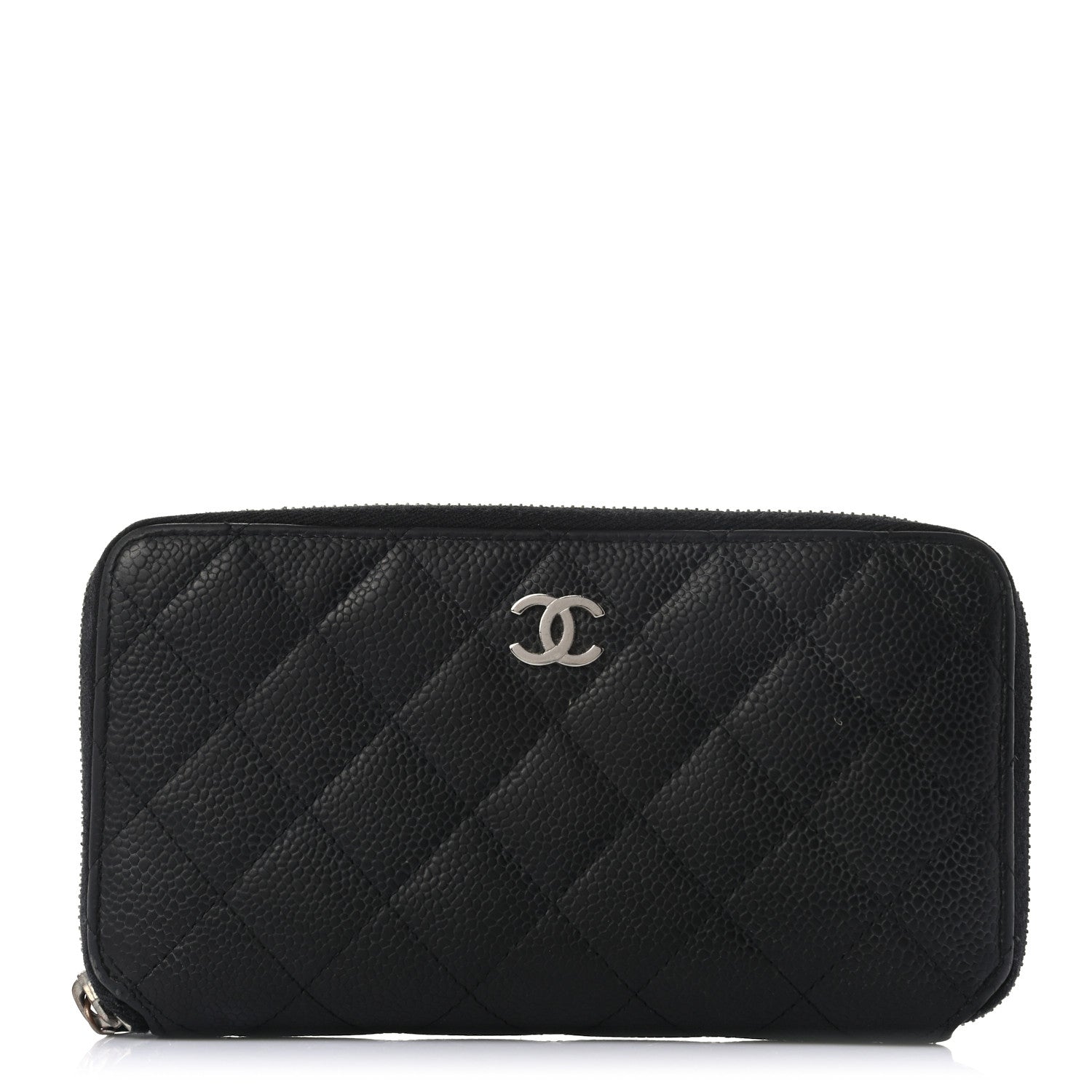 Chanel Caviar Quilted Large Gusset Zip Around Wallet Black 1 of 10