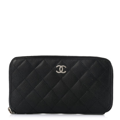 Chanel Caviar Quilted Large Gusset Zip Around Wallet Black 1 of 10
