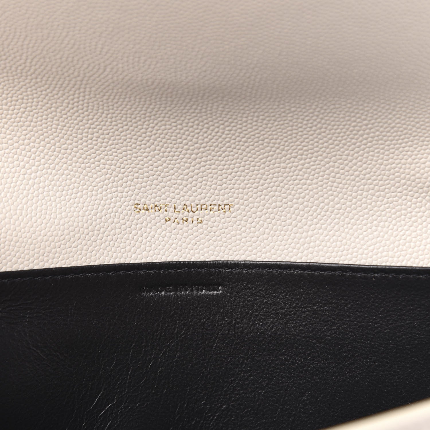 Saint Laurent Grain De Poudre Monogram Uptown Chain Wallet Dark Latte 6 of 12
