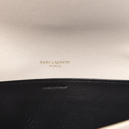 Saint Laurent Grain De Poudre Monogram Uptown Chain Wallet Dark Latte 6 of 12
