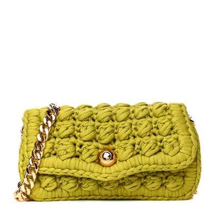Bottega Veneta Jersey Crochet Shoulder Bag Kiwi 1 of 9