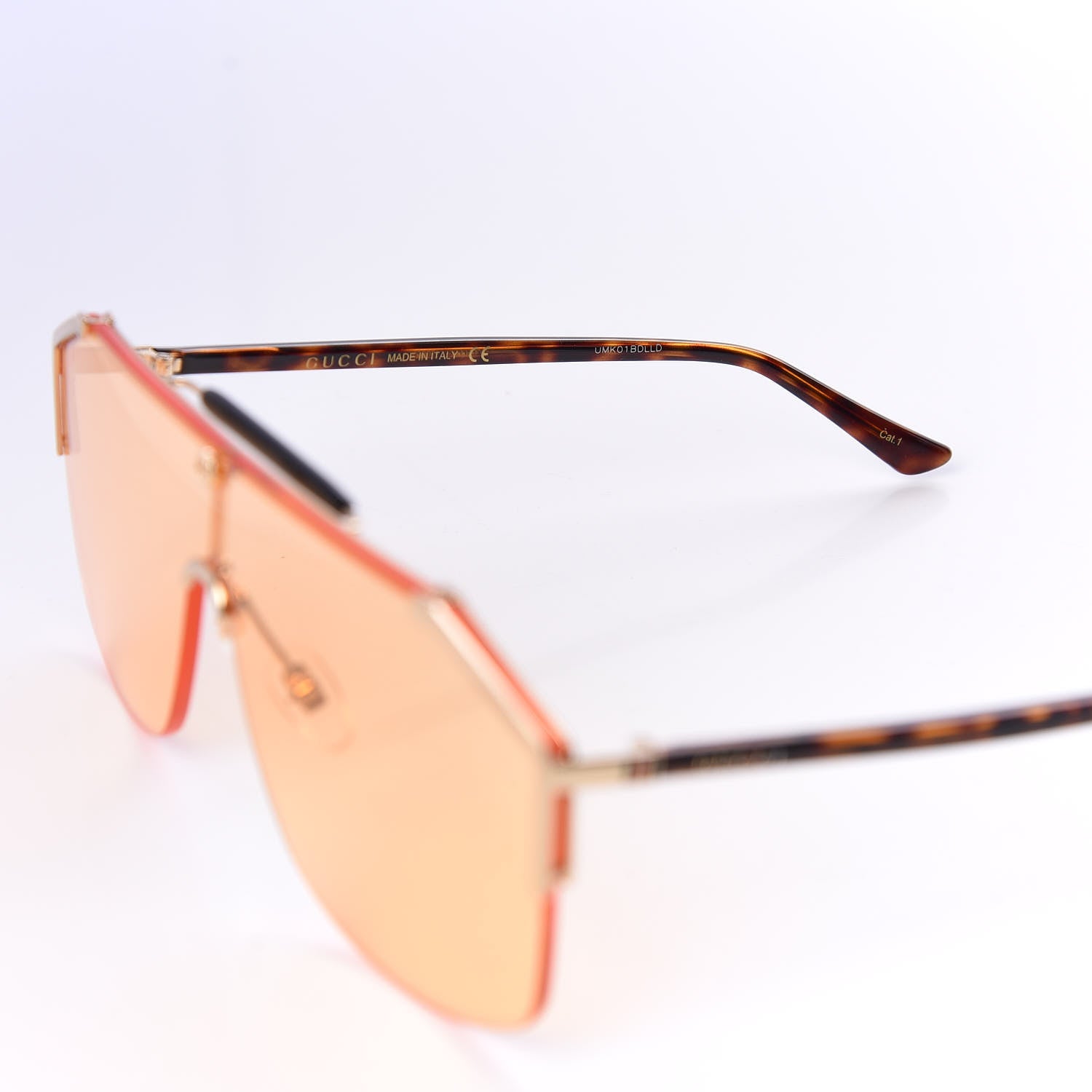 Gucci Metal Rimless Square Sunglasses GG0291S Ambar Gold 5 of 8