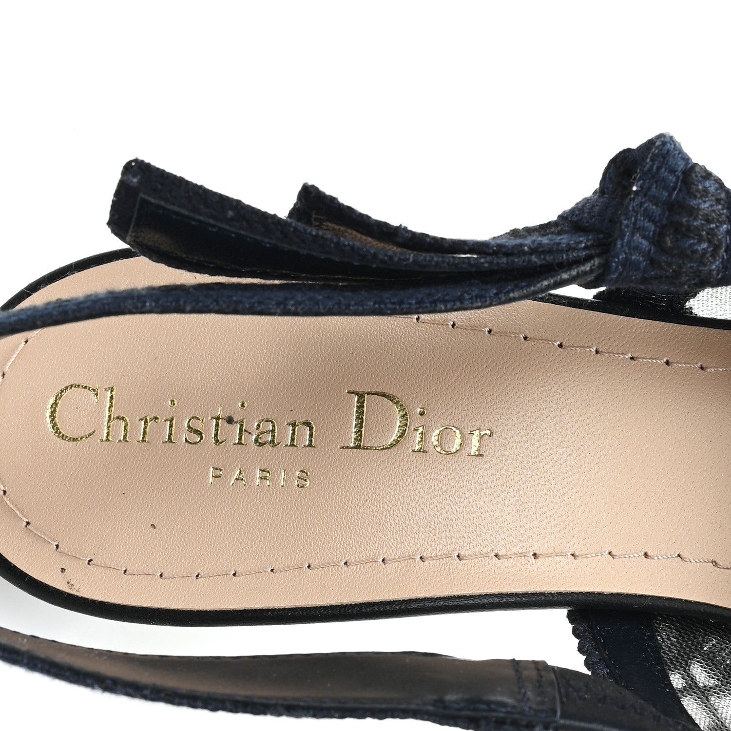 Christian Dior Lace Ribbon Rose Embroidered J'Adior Slingback 65mm Pumps 39 Navy 8 of 9