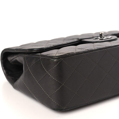Chanel Metallic Lambskin Quilted Jumbo Single Flap Dark Grey 9 of 11