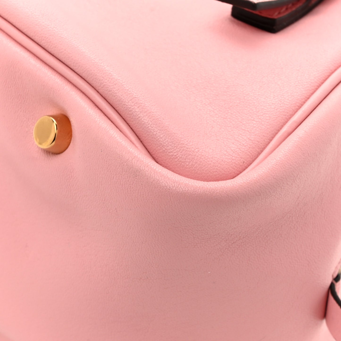 Lambskin Tag Bowling Bag Light Pink