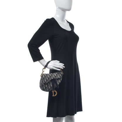 Christian Dior Oblique Mini Saddle Bag Blue 2 of 7