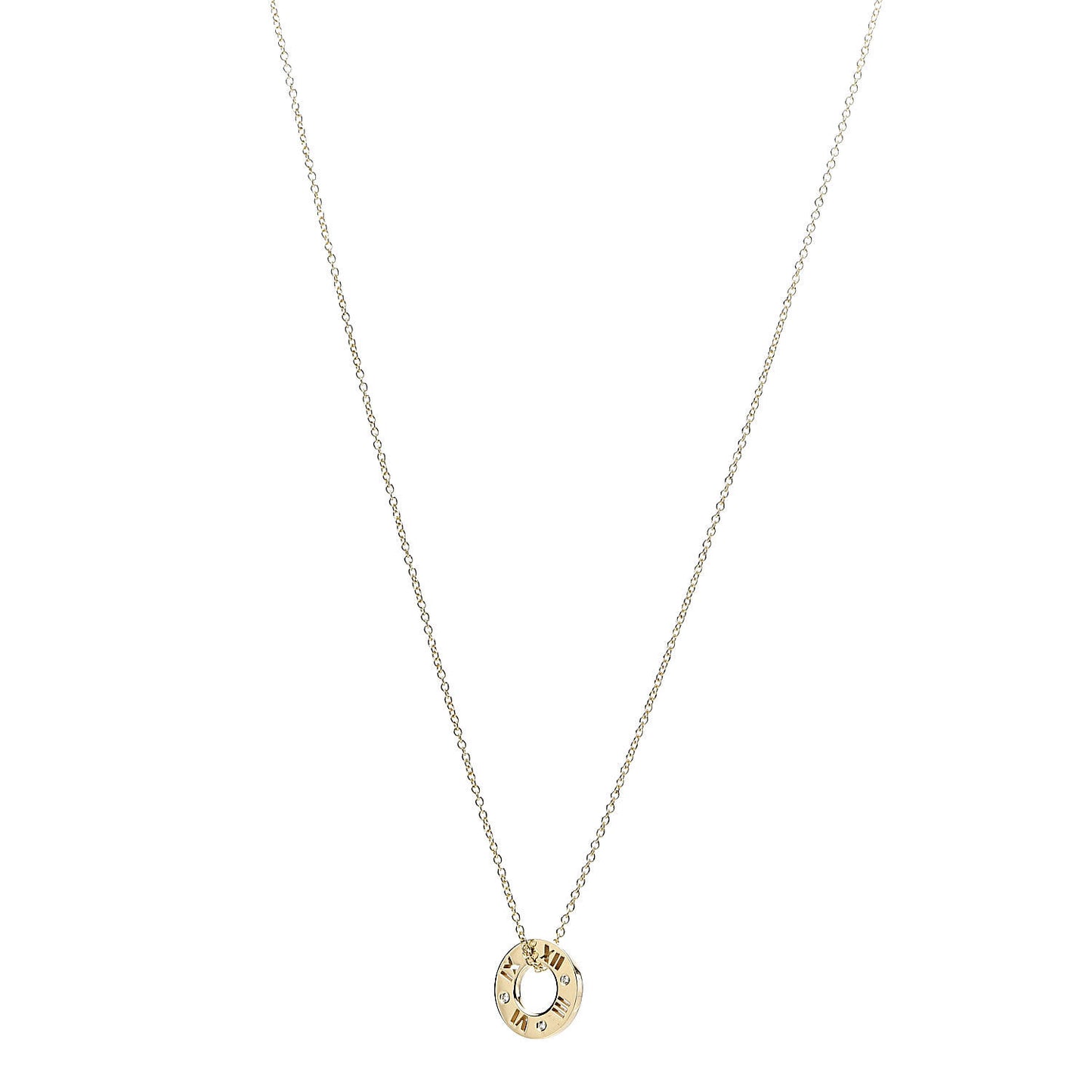 18K Yellow Gold Diamond Atlas Pierced Pendant Necklace
