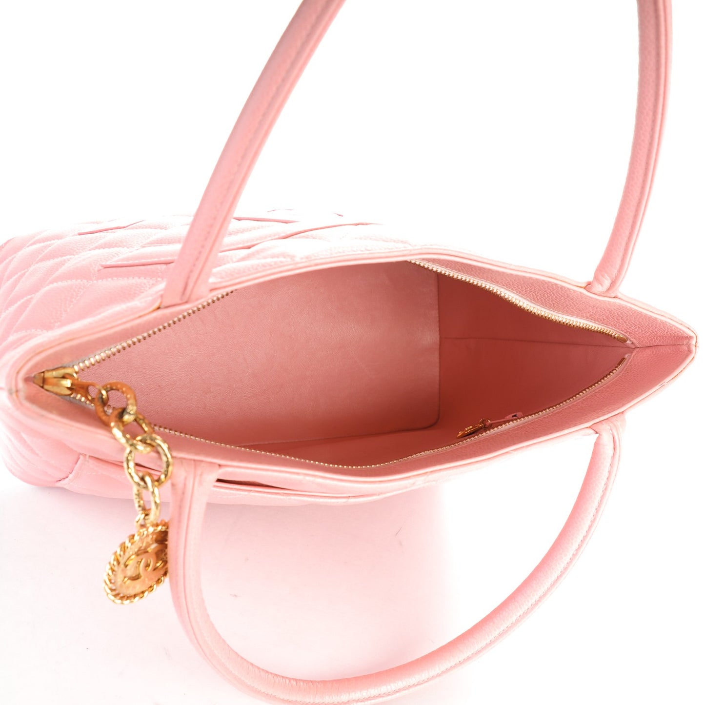 Caviar Quilted Medallion Tote Light Pink