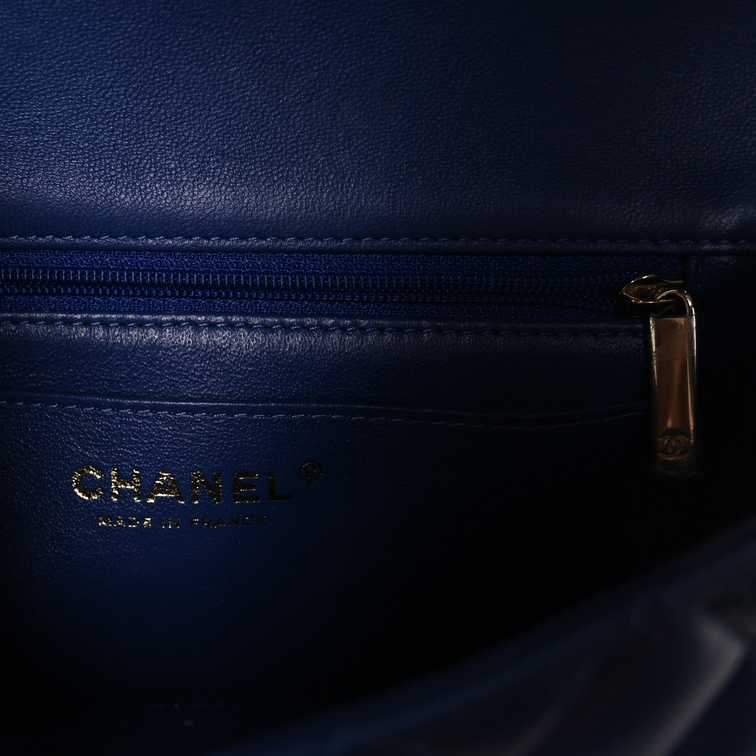 Chanel Lambskin Quilted Mini Top Handle Rectangular Flap Dark Blue 6 of 11