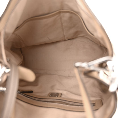 MCM Calfskin Ottomar Monogram Medium Klara Hobo New Beige 5 of 12