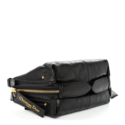 Christian Dior Crinkled Calfskin Macrocannage Small D-Journey Bag Black 4 of 10