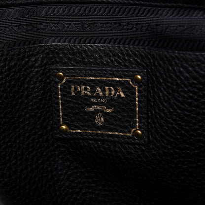 Prada Vitello Daino Side Zip Tote Black 8 of 11