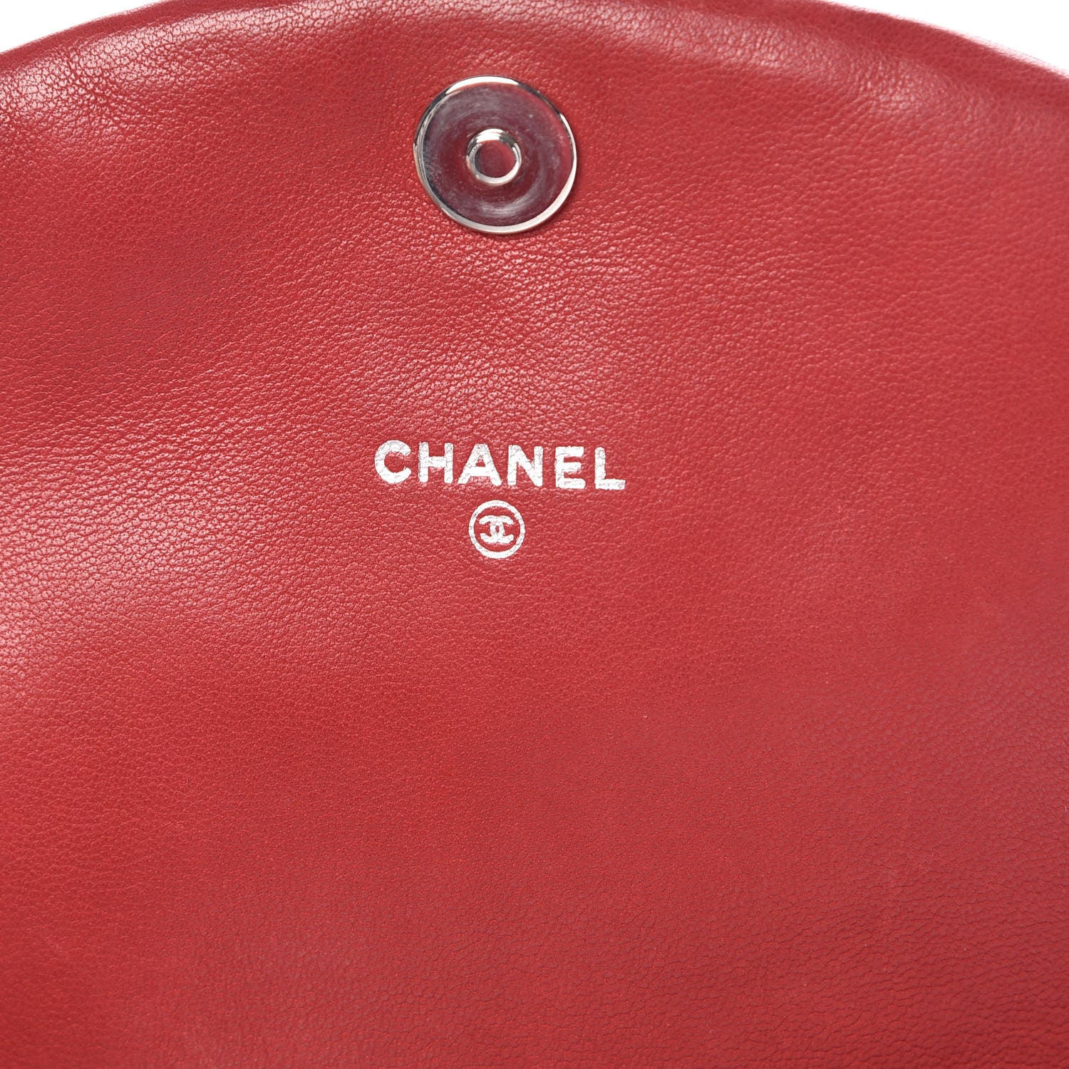 Chanel Lambskin Half Moon Wallet On Chain WOC Red 5 of 13