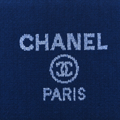 Chanel Mixed Fibers Small Deauville Pouch Blue 6 of 6
