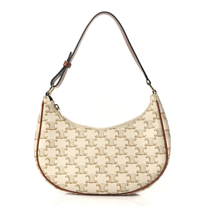 Celine Canvas Calfskin Ava Triomphe Shoulder Bag White 1 of 6