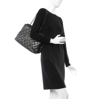 Chanel Calfskin Quilted Small Chain Me Tote Dark Grey 2 of 9