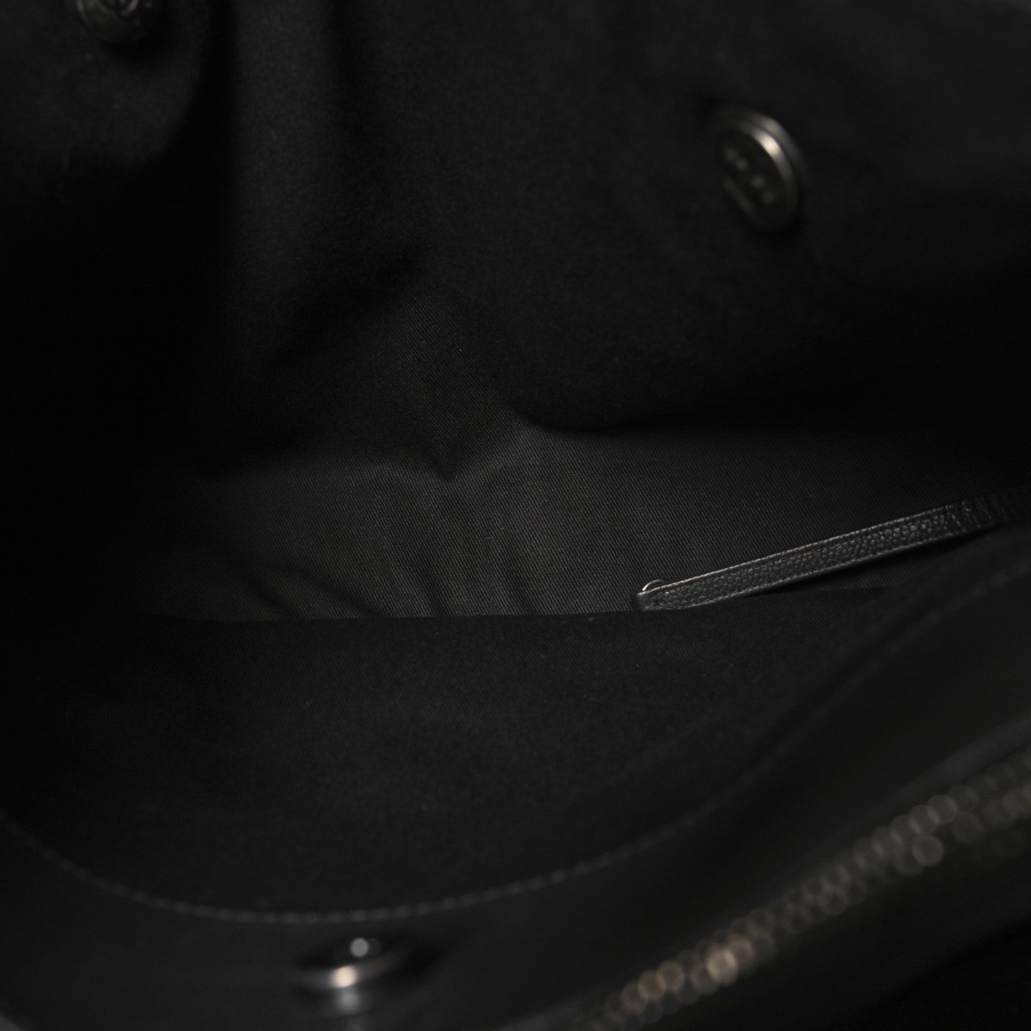 Chanel Grained Vegetal Calfskin Stitched Shopping Tote Black 6 of 12