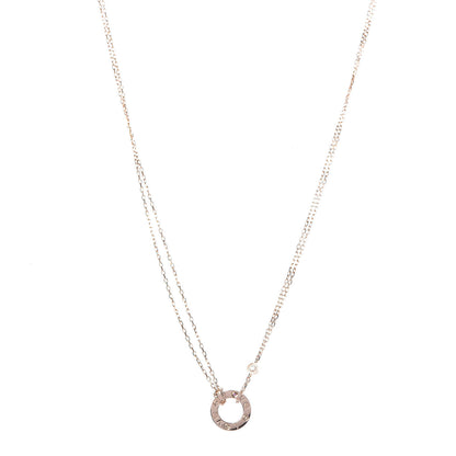Cartier 18K Pink Gold 1 Diamond 1 Pink Sapphire LOVE Necklace 1 of 6