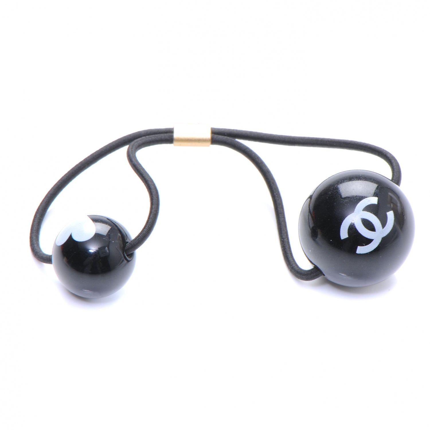 Chanel Resin CC Heart Hair Tie Black 1 of 2