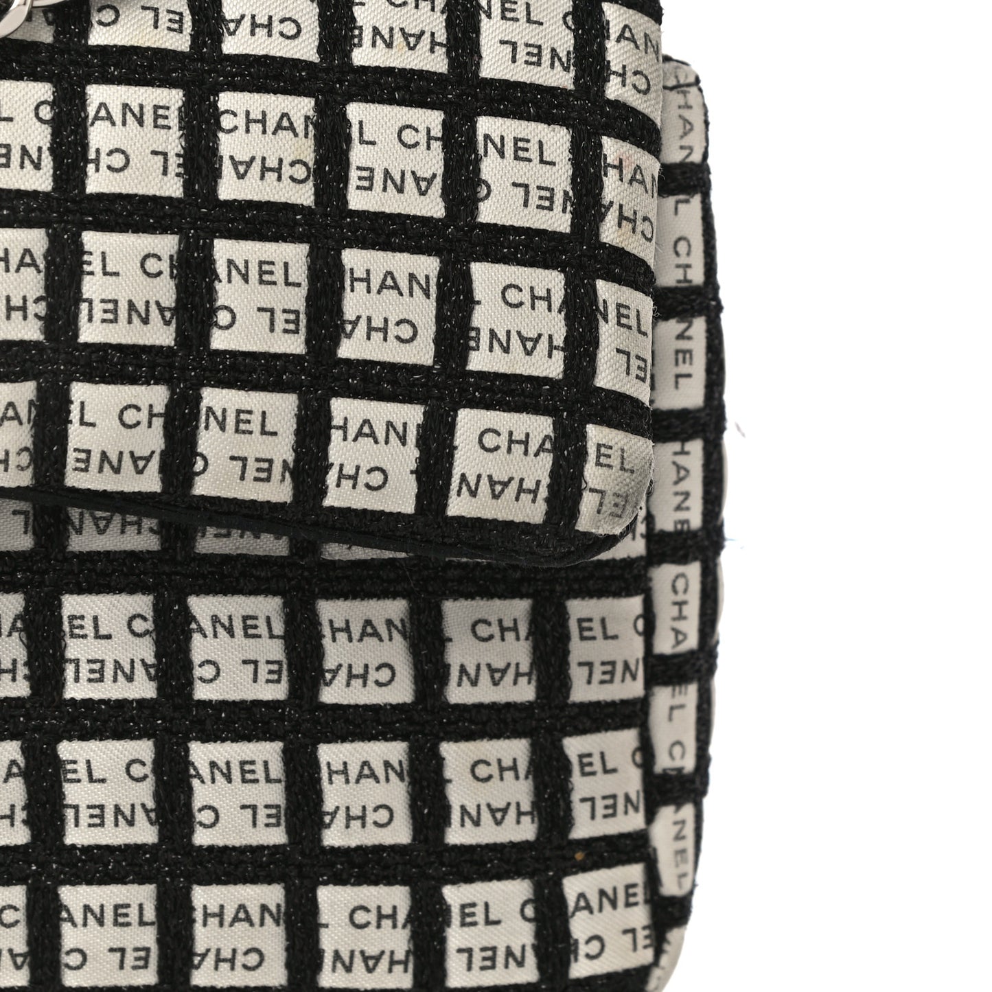 Ribbon Tweed Small Single Flap Black White