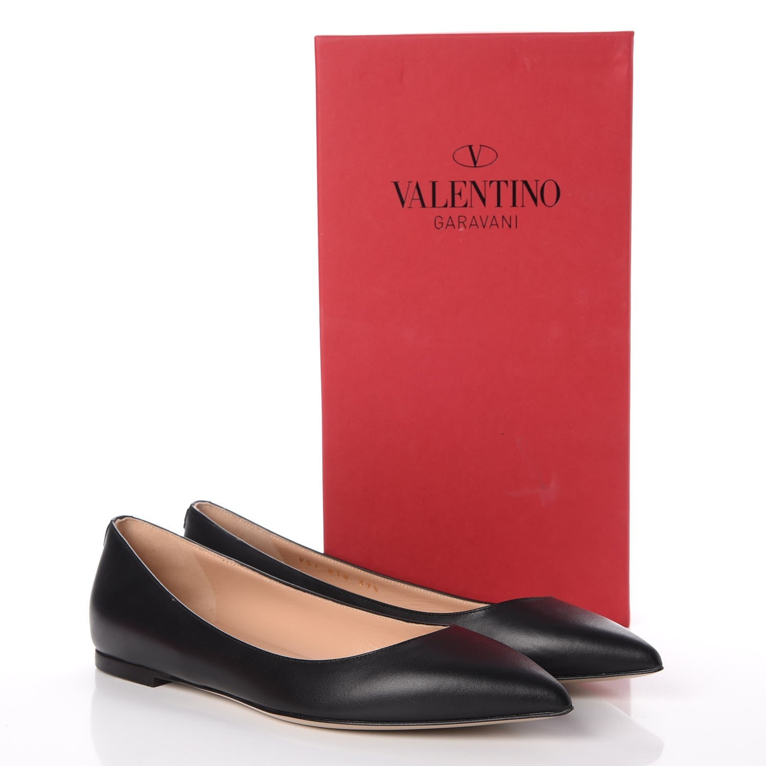 Valentino Garavani Nappa Rockstud Pointy Toe Ballerina Flats 37.5 Black 9 of 9