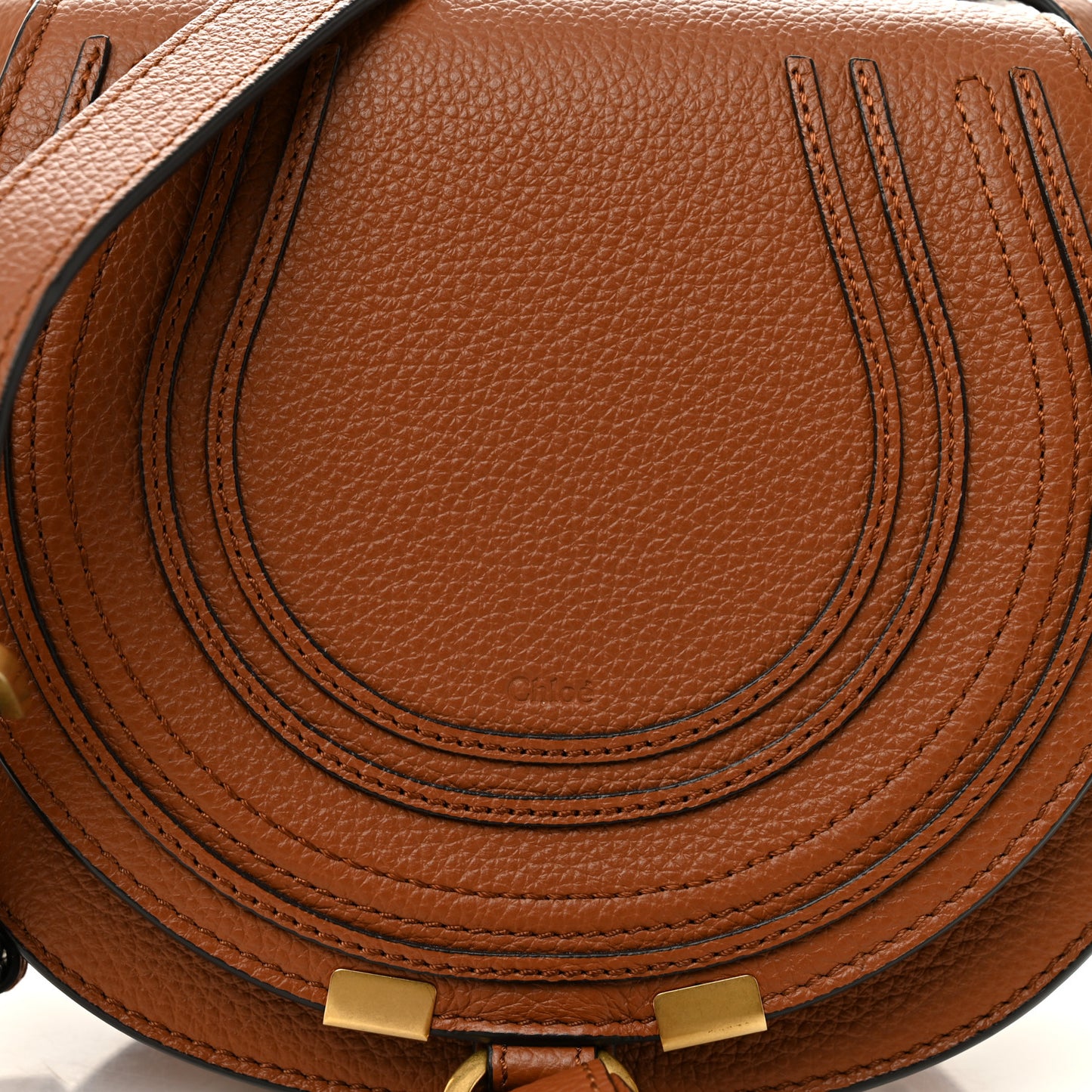 Calfskin Mini Marcie Round Crossbody Bag Tan
